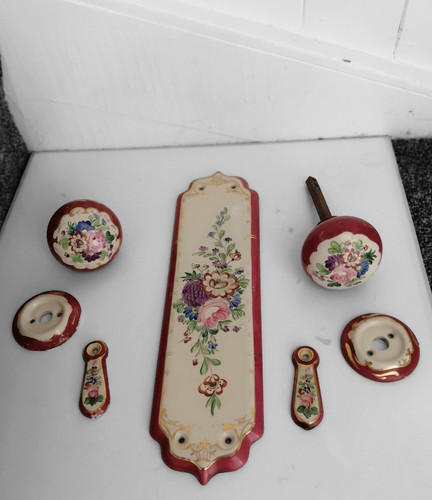 Victorian porcelain red floral - victorian,