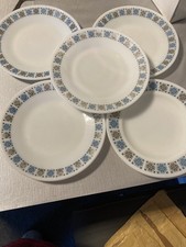 5 X PYREX CHELSEA VINTAGE SALAD  PLATES  8.5in / 21cm