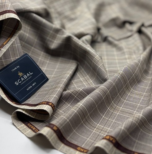 Grey brown check super - grey,