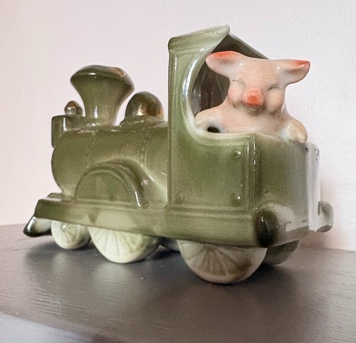 Vintage happy pink piggy - pink,
