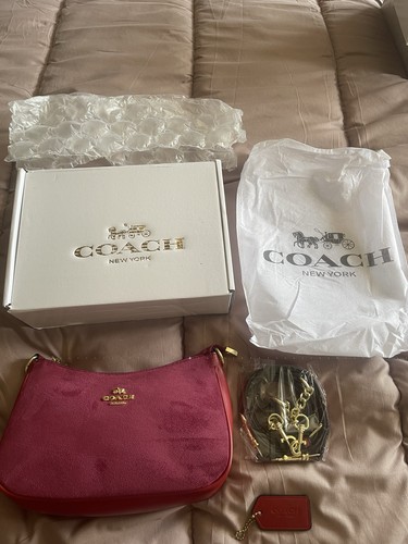 Coach red suede - suede, bag