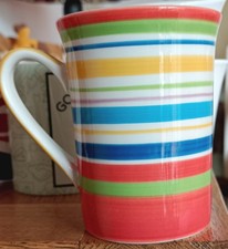 Whittard Of Chelsea Striped Mug Hand painted Multicoloured Coffee Tea Cup Stripe