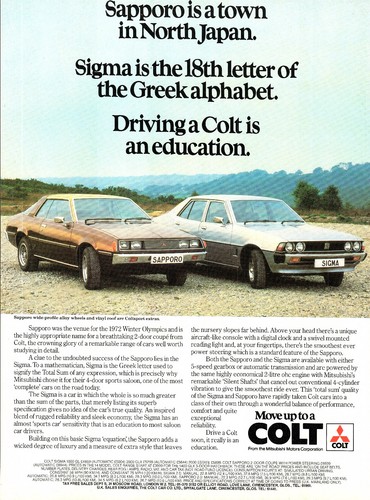 1980 advert mitsubishi colt - advert,