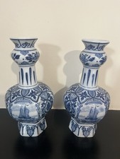 Pair Of Delft Dutch Blue And