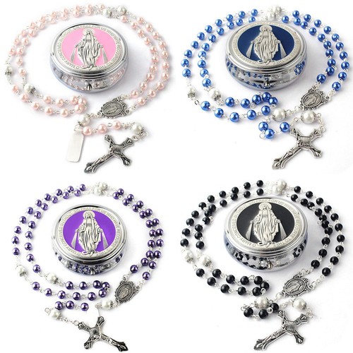 6mm glass bead rosary with - 6mm,