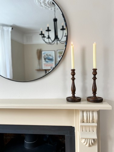 Vintage wooden candlesticks - vintage,