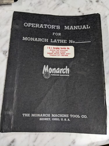 Monarch operator manual - operator,