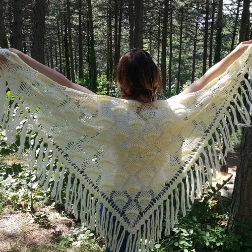 Knit wedding shawl crochet - shawl,