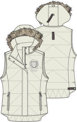 Ladies hooded quilted - quilted, gilet