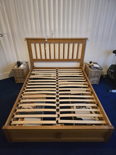 Solid oak double bed frame - solid,
