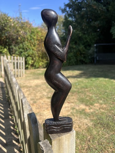 Vintage dark wood sculpture - vintage, of
