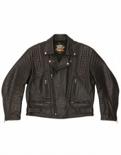 AKITO Mens Leather Biker