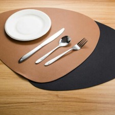 Leather Placemats OVAL Brown