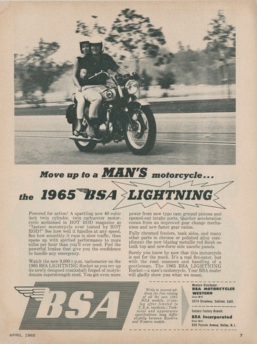 1965 bsa vintage - bsa, ad
