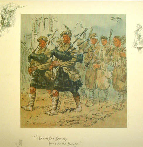 Snaffles art scottish pipers - art,