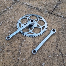 Vintage Bicycle Chrome Crank Arms And Chainring 48 Teeth Cotter Pin Crankarms