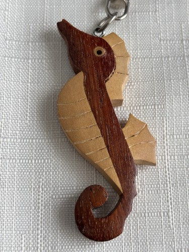 Vintage wooden keyring - vintage,