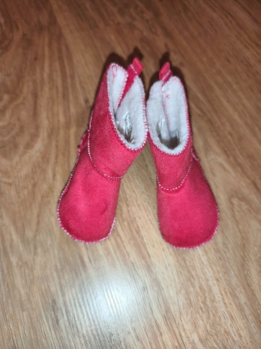 Red baby booties infant pre - red,