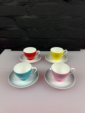 4 x Adderley Harlequin Small Coffee Cups and Saucers Set