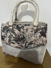 Fiorelli Floral Leopard Print Handbag – Elegant Beige & Black Design rrp £69.00