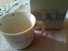 KITTED OUT BABY BOY CUP / MUG BLUE ~ 9.99P NO RESERVE ~ UNWANTED
