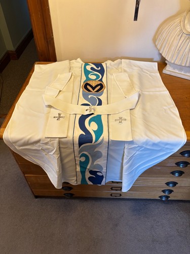 White gothic chasuble with