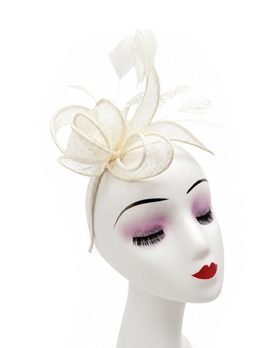Feather looped fascinator - feather,