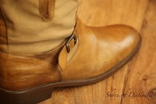 Belstaff Tan Brown Leather Brass Buckle Boots Shoes Men's UK 8 US 9 EU 42