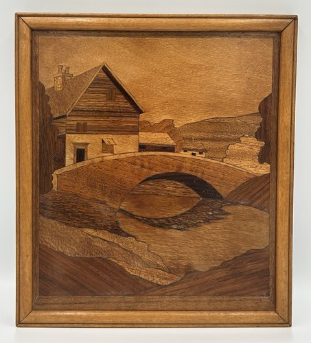 Marquetry inlaid wood picture - inlaid,