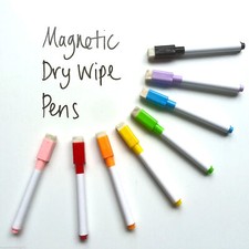 Magnetic White Board Marker Pens Pen Dry Eraser Easy Wipe Whiteboard 8 Colour UK