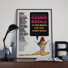 Vintage 007 James Bond Casino Royale Movie Film Poster Print Picture A3 A4