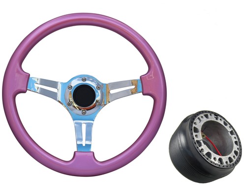Pink chrome steering wheel - chrome,