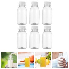 1/6/12/24 Pcs Small Bottles with Lids Milk Bottles Clear Caps Fruit Juice Mini
