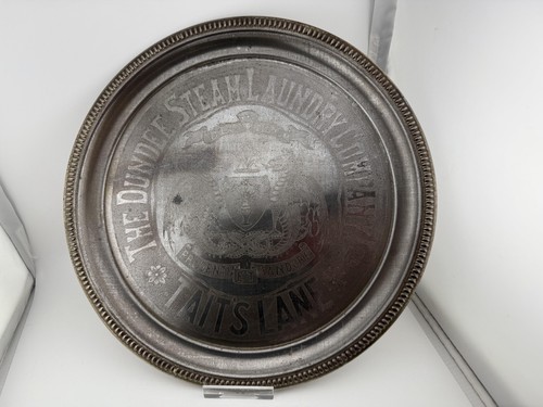 Antique metal advertising tray - metal,