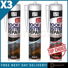 3 x BLACK ROOF GUTTER SEALANT