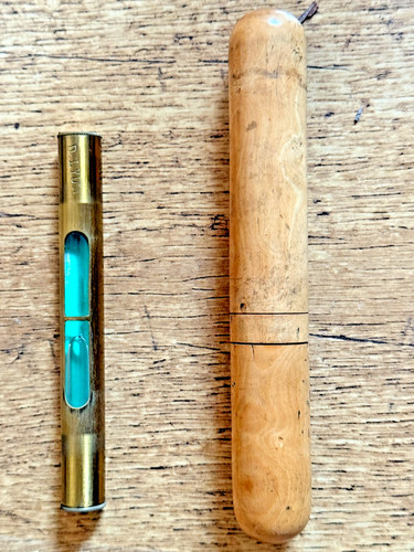 Antique brass spirit level - brass,