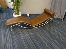 Luxury Brown Le Corbustier Style Chaise Longue office leather LC4 Chair