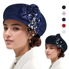 Women Beret Floral Basque