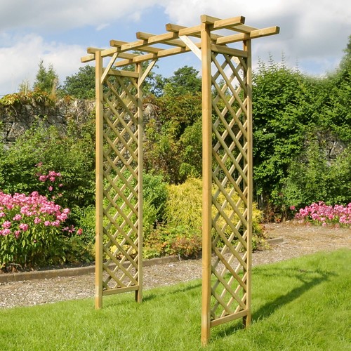 Adjustable wooden garden arch - adjustable,
