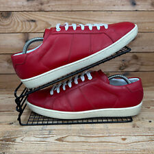 Saint Laurent Trainers Mens Size UK 8.5 Red Leather SL/03 Italy Preppy Shoes YSL