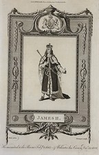 1783 James II, King Of England Original Antique Print