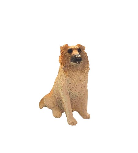Dolls house collie dog - dog, sitting