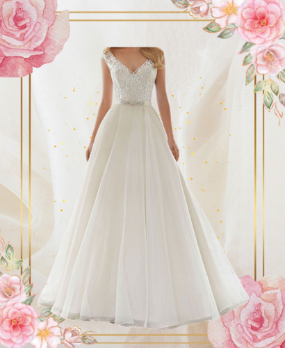Morilee 6836 ivory organza