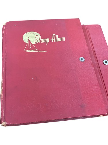 Vintage red stamp album - vintage,