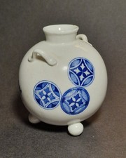 1876 Royal Worcester Porcelain Aesthetic Movement Miniature Footed Orb Vase