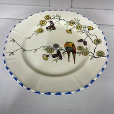 Rare Parrott & Company Lovebirds Tiered Cake Stand Plate Burslem Coronet Ware