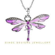 Beautiful Dragonfly Purple Pendant Necklace/Womens Jewellery/Gift /Birthday