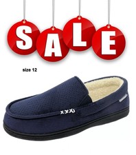 DUNLOP Men's Slippers Warm Lining and Rubber Sole NAVY size 12 - £10 - POST FREE