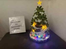 Animated Christmas Tree Table Top Ornament LED Lights & Musical - Immaculate