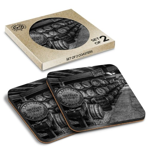 Boxed square coasters - -, bw